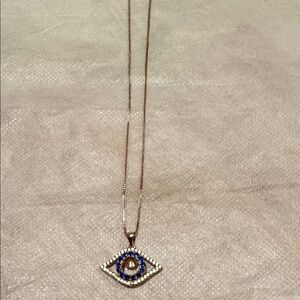 Blue Evil Eye Pendant Necklace